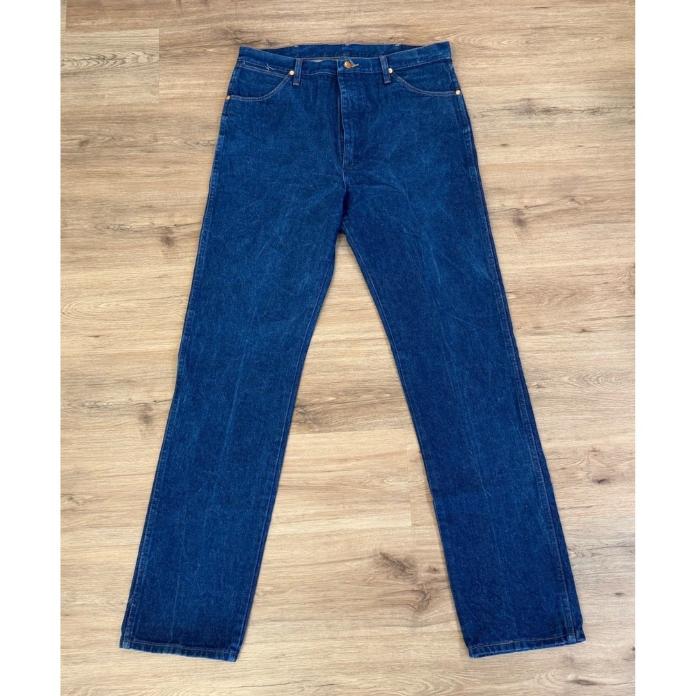 Wrangler Cowboy Cut Jeans Men 36x36 Indigo Blue Straight Leg Denim Western